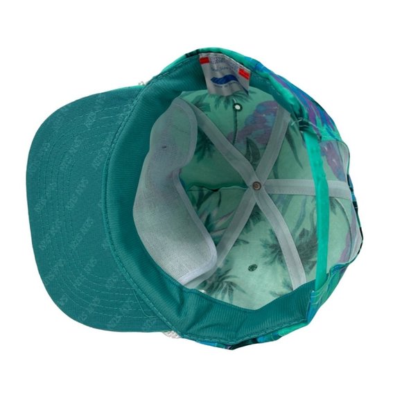 Vintage Rachem Baseball Hat Cap Green Flower Pattern Rope C23 - Picture 5 of 9